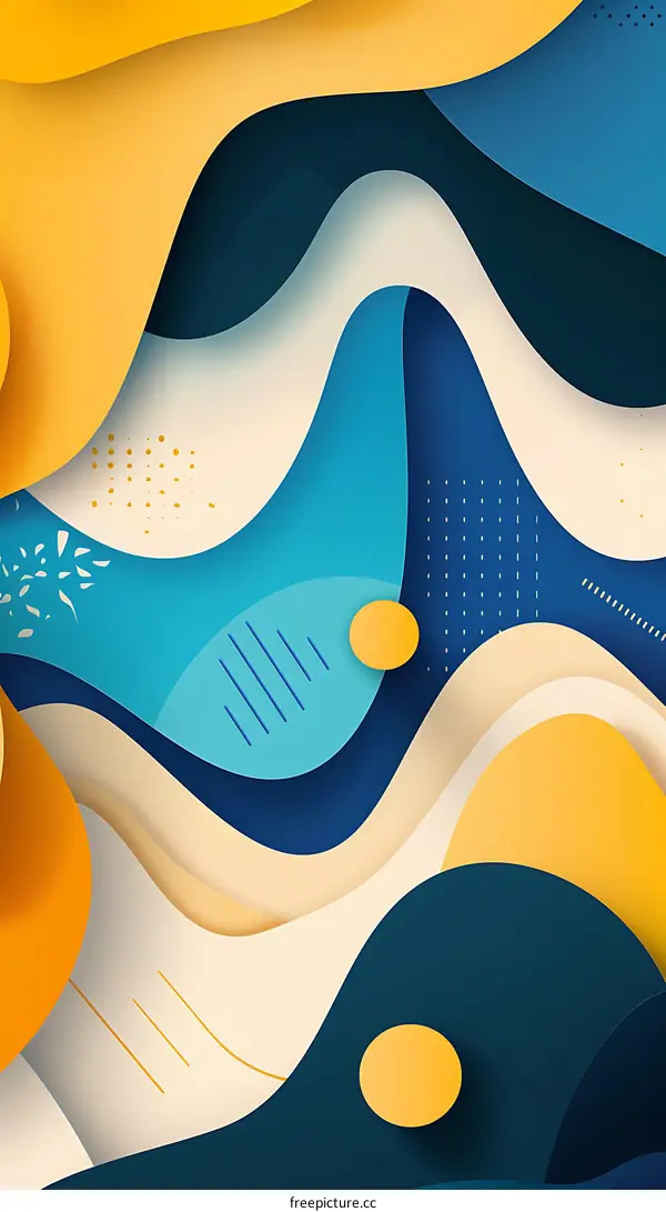 Abstract Background with Blue Yellow and White Colors