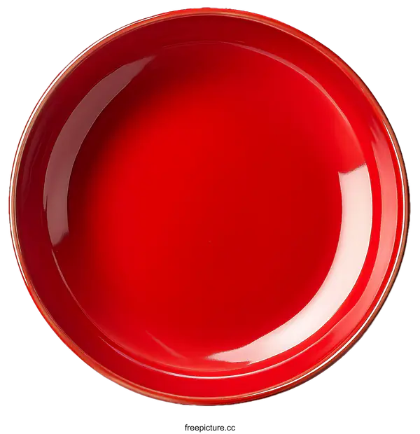 [Transparent Background PNG]Elegant Red Ceramic Plate