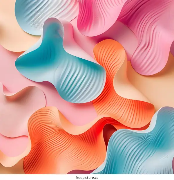 Abstract Colorful Wavy Paper Background