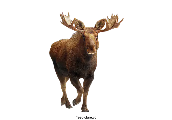 [Transparent Background PNG]Majestic Moose in a Pristine White Background