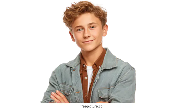 [Transparent Background PNG]Portrait of a Caucasian Teenage Boy