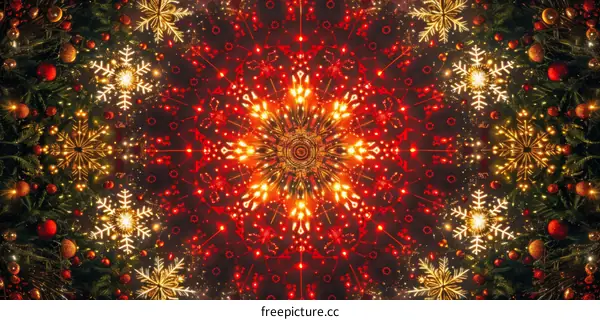 Christmas Kaleidoscope: Snowflakes and Baubles