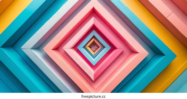 Colorful 3D Geometric Shapes Abstract Art Background