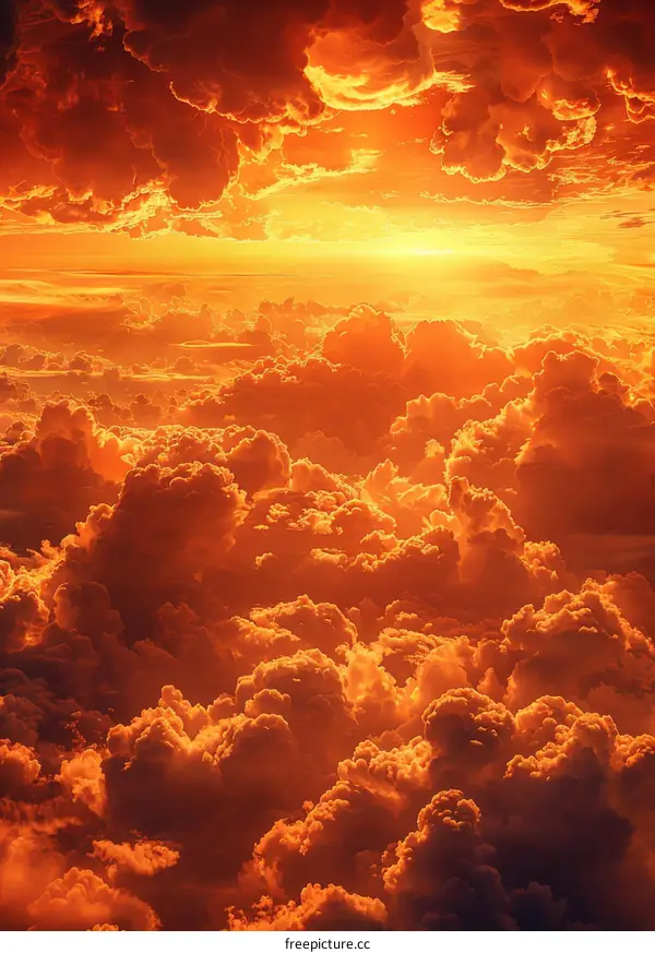 Majestic Sunset Over a Sea of Clouds