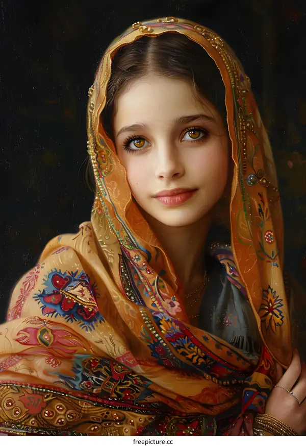 Girl with a headscarf