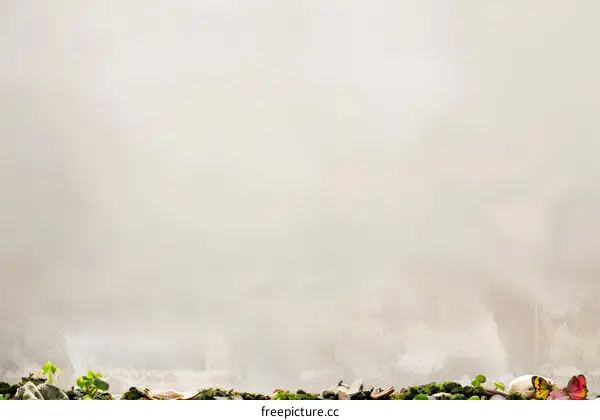 Nature Background With Grass And Stones