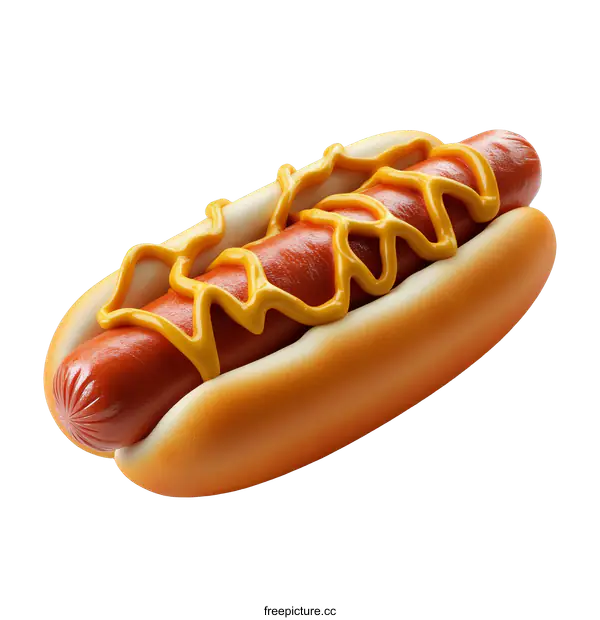 [Transparent Background PNG]Delicious Hot Dog with Mustard Sauce