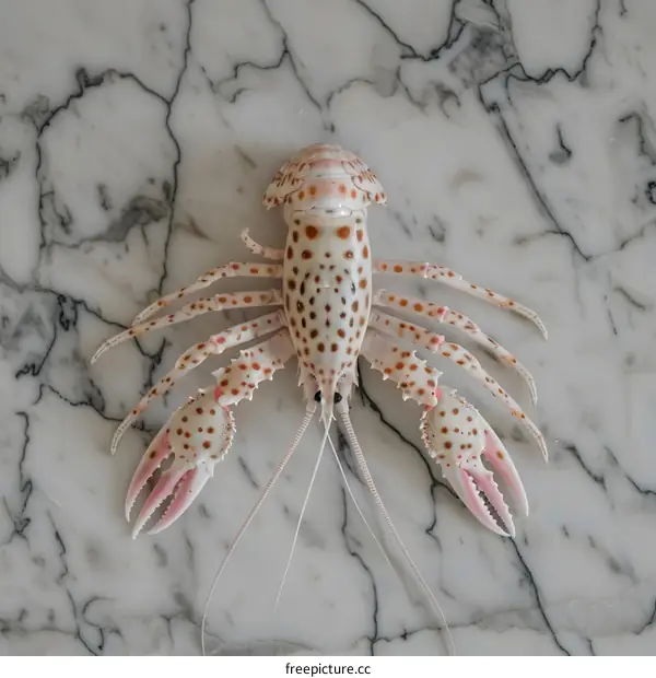 Spotted Spiny Lobster on Marble