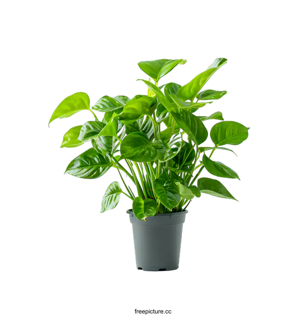 [Transparent Background PNG]Green plant in a pot on white background