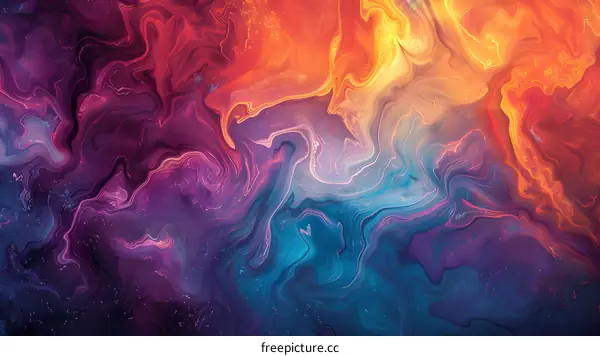 Abstract painting with vibrant colors