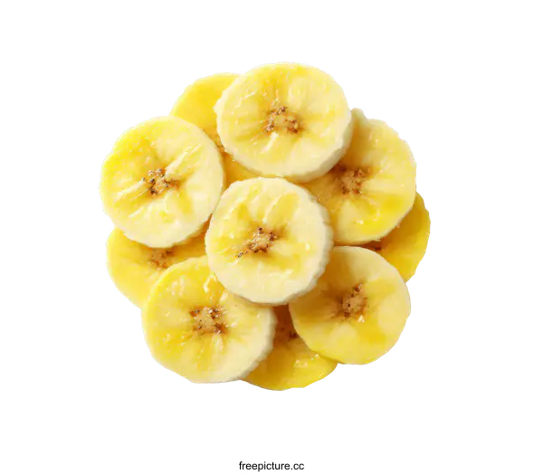 [Transparent Background PNG]Fresh Sliced Bananas on White Background
