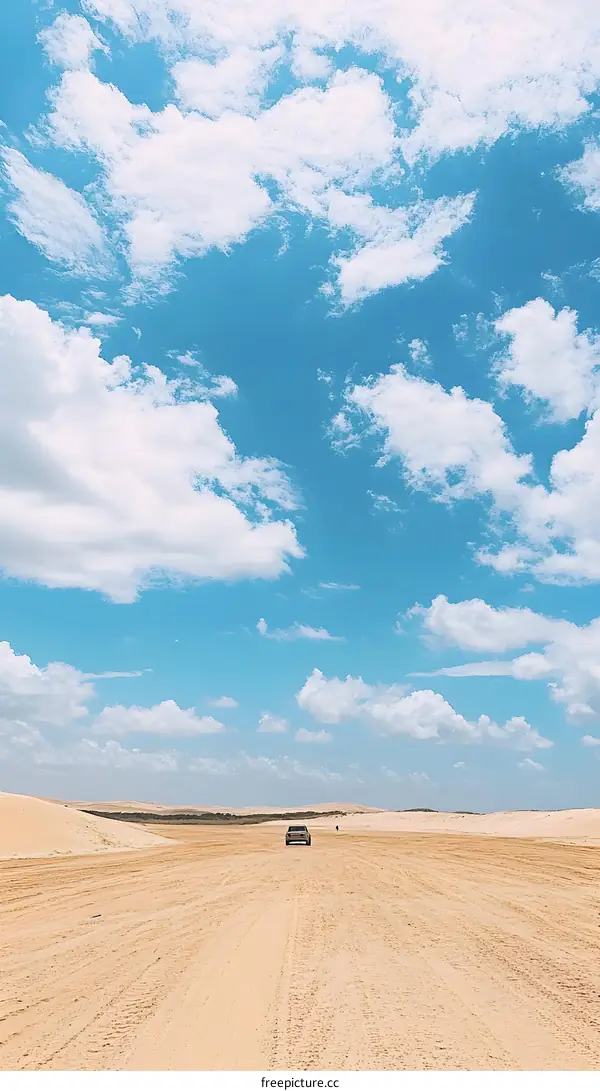 White Sand Dunes and Blue Sky