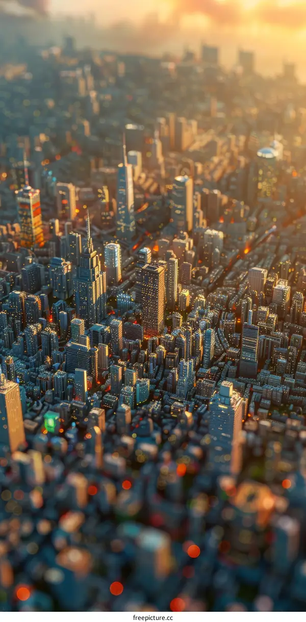 Cityscape Aerial Perspective Illustration