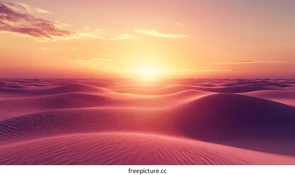 Pink Sunset Desert Landscape