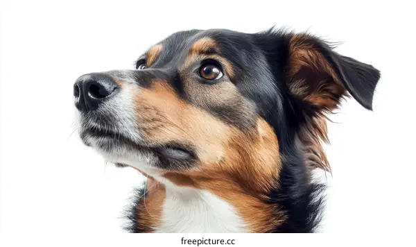 Close-up Portrait of a Multi-colored Dog
