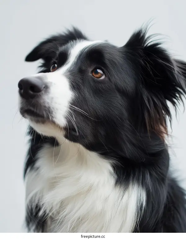 A Border Collie staring off into the distance