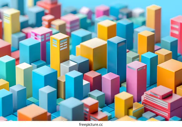 Abstract Colorful Cityscape Illustration