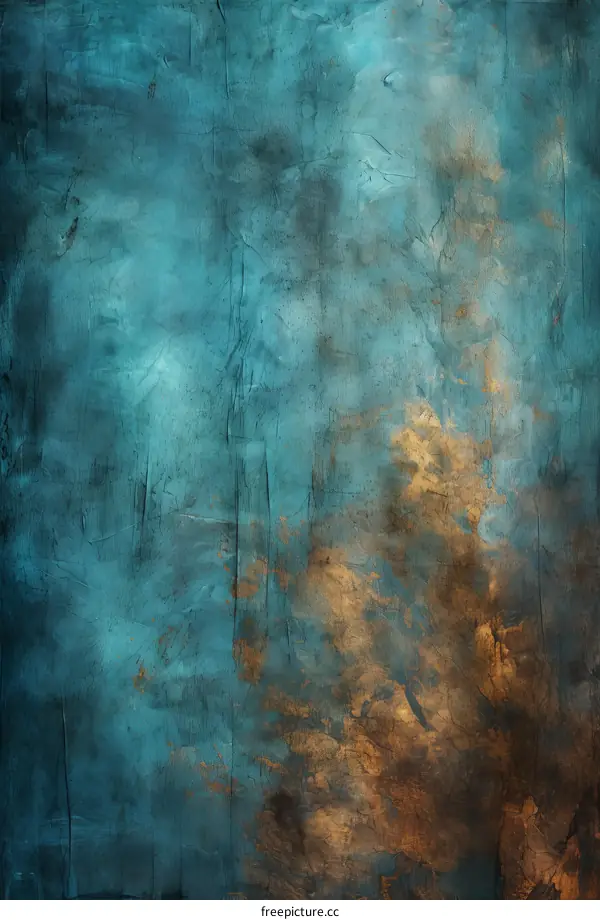 Blue and gold abstract painting