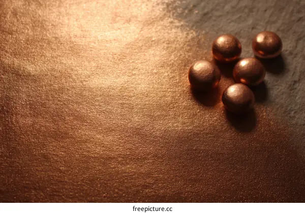 Copper Color Background with Round Objects