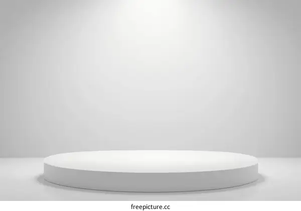 Empty White Round Stage Display