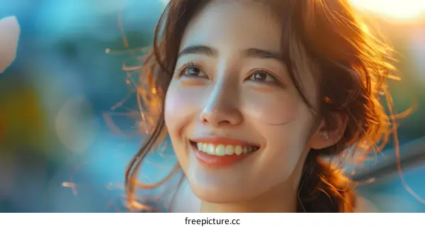 Portrait of a young Asian woman smiling