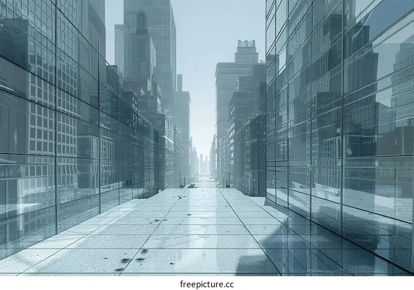 Modern City Street Architecture Illustration