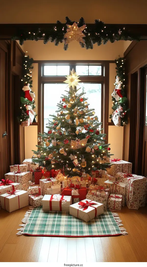 Christmas Decorated Interior with Presents