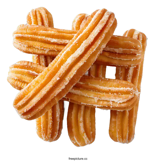 [Transparent Background PNG]Churros with sugar on a white background