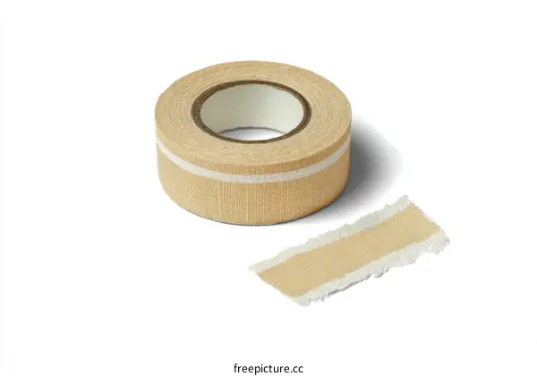 Beige Fabric Tape Roll and Piece
