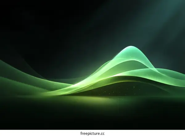 Abstract Green Wave Background Design