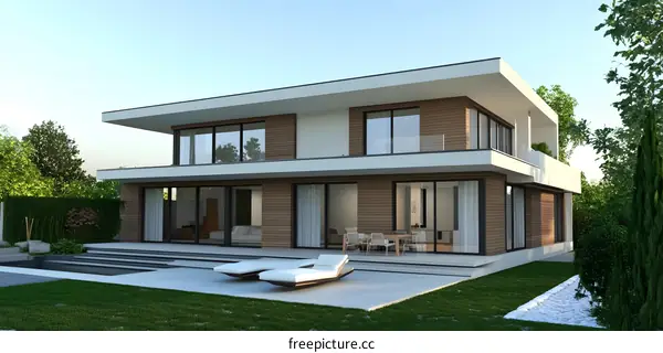 Modern House Design With Pool and Patio