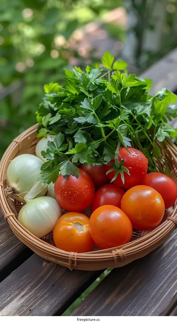 Fresh vegetables in a basket