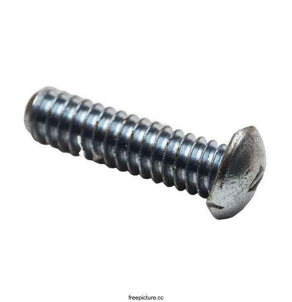 [Transparent Background PNG]Single screw isolated on black background