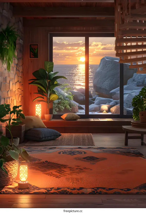 Cozy Wooden Cabin With Sunset View