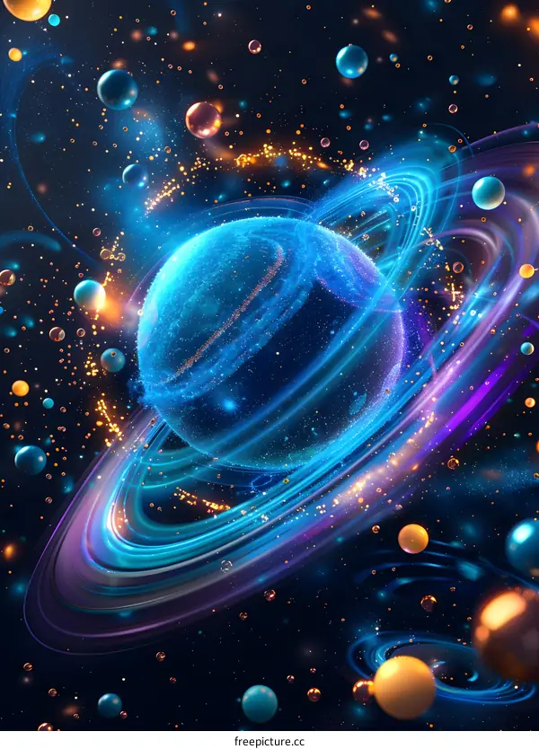 Abstract Planet with Rings