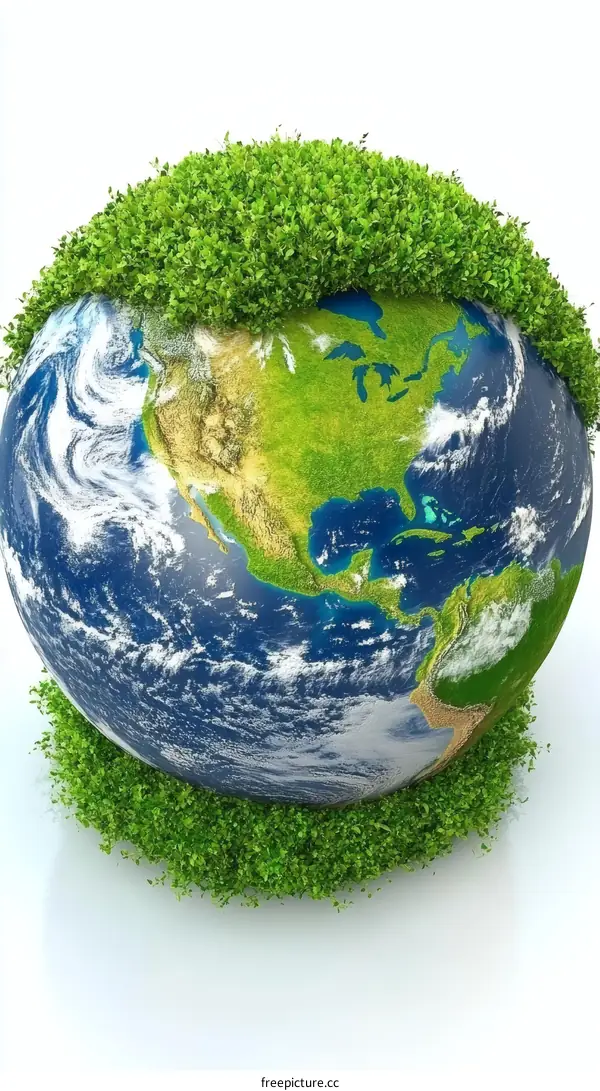 Earth Planet Surrounded by Green Plants