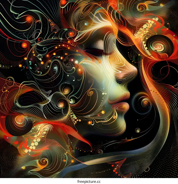 Colorful abstract portrait of a woman