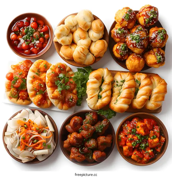 Asian snacks selection