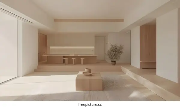 Minimalist Japanese Style Living Room Interior Design