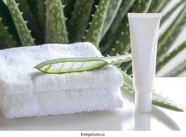 Aloe Vera Plant with Cream Tube