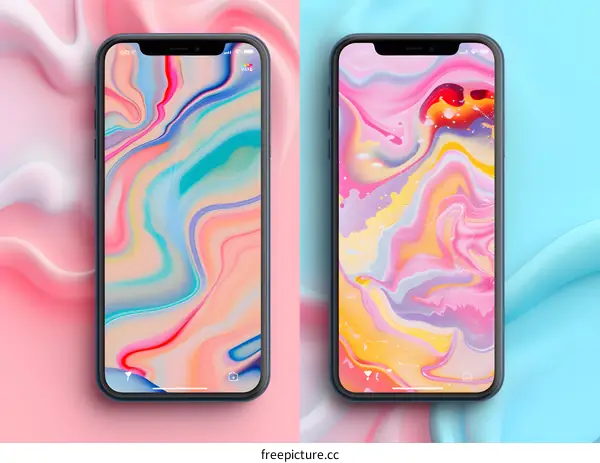 Abstract Liquid Marble Background Phone Mockup
