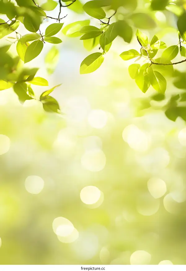 Green Leaves and Bokeh Background