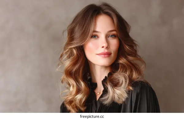 Beautiful Woman with Wavy Hair