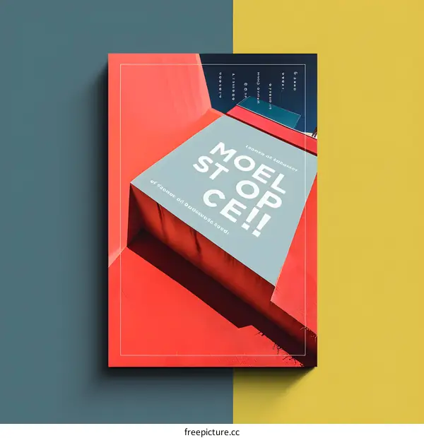 Abstract Red and Blue Geometric Shapes Building Facade