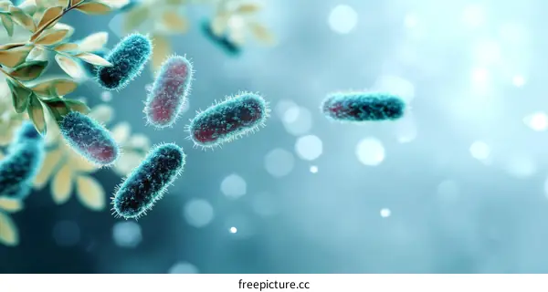 Microbial World: Bacteria Illustration