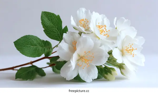 Delicate Jasmine Flowers Bouquet Close-up