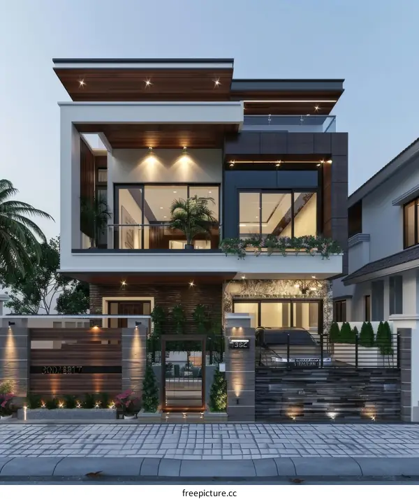 A beautiful house with a modern design