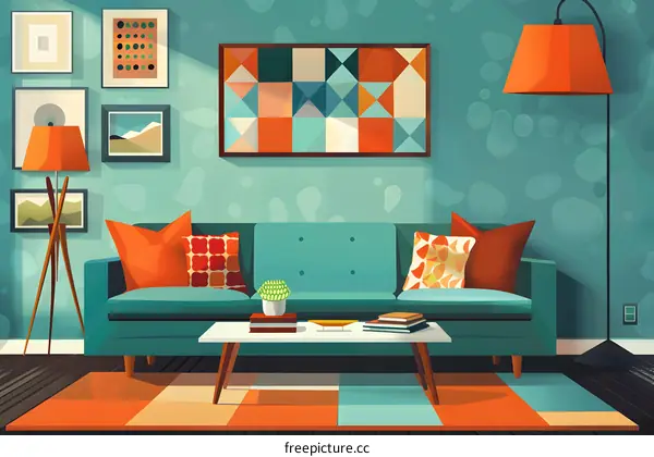 Mid Century Modern Living Room Interior Design