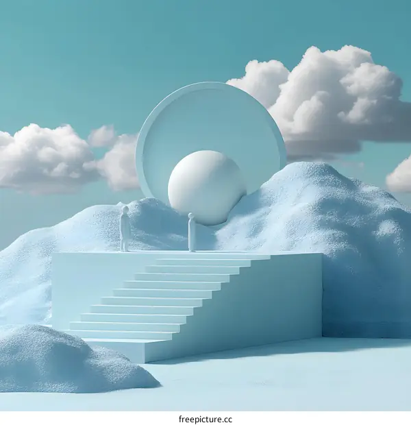 Abstract Surreal Landscape With Two Figures