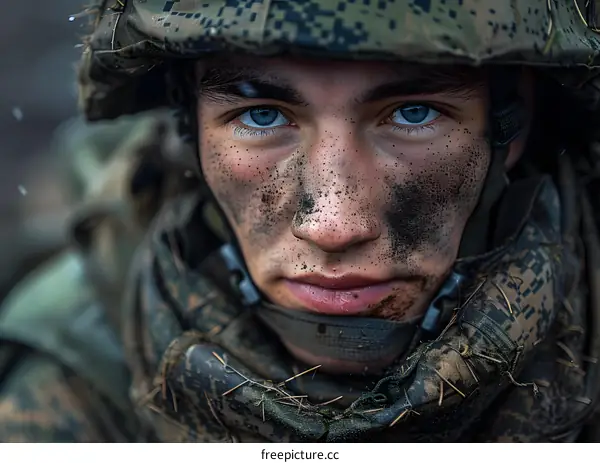 Portrait of a young soldier